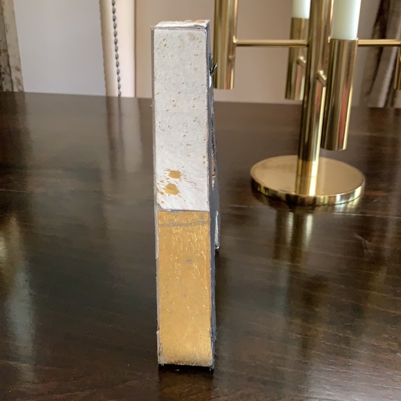 Letter A Gold and Cream Haircalf Wall Art or Desk/Table/ Shelf Decor - Picture 4 of 9